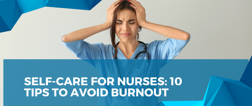 Nurse practising self-care to avoid burnout through relaxation and mindfulness.